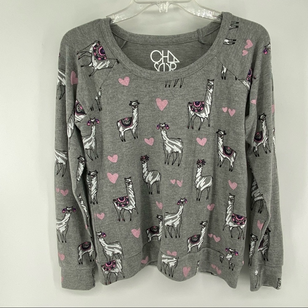 Chaser Sz Small‎ Llama Grey Sweatshirt